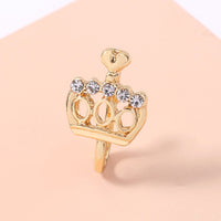 European And American Golden Love Heart Nose Ring Mini Heart-shaped Crown