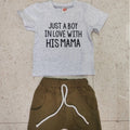 Casual Letter Print Infant Short Sleeve Suit