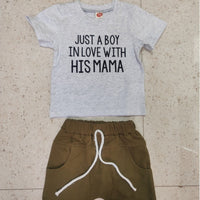 Casual Letter Print Infant Short Sleeve Suit