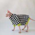 Trendy Brand Black And White Plaid Cotton-padded Coat