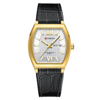 Dual-calendar Casual Leather Wristwatch Couples Watch