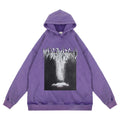 Abstract Printing Loose Hooded Sweater Men