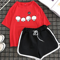 Summer Cute Short Sleeve Shorts Suit Home Wear