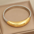 Titanium Steel Oval Polished Bracelet Versatile And Sophisticated
