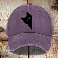 Washed Cotton Printed Hat Distressed Style Mens Vintage