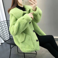 Thickened Warm Leather Plush Top Autumn And Winter New Korean Style Loose Short Coat Women