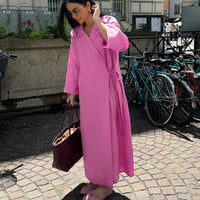 Women's Long-sleeve Lace-up Dress