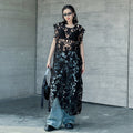 French-style Retro Hollow-Out Lace Long Cover-Up High-End Sexy Chic Maxi Dress