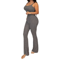 Women's Solid Color Casual Mid-rise Flare Pants