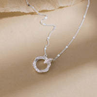 Silver Sweet Special-interest Design Diamond Twisted Necklace