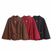 Spring Woolen Short Overcoat For Women