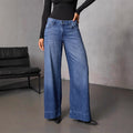 Casual Washed Straight Leg Denim Jeans