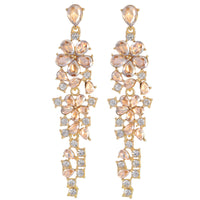 Colorful Zircon Temperament Prosperous Tassel Earrings