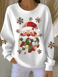 Womens Relaxed-fit Casual Long-sleeve Crew-neck Hoodie Top