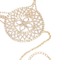 Women's Outdoor Bikini Floral Hollow Diamond Bra Rhinestone Body Chain