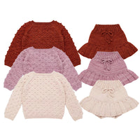 Girls' Sweater Popcorn Top Children Autumn And Winter New Girls' Pullover Sweater Baby Sweater