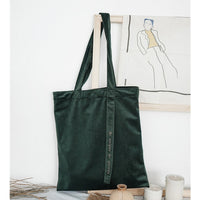 Creative Embroidered Letters Ribbon Velvet Canvas Shopping Bag