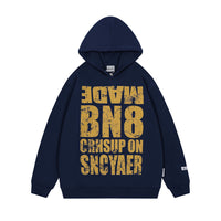 Hip Hop Street Fashion Letter Print Loose Hooded Sweater Men