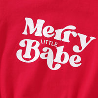 Christmas Alphabet Print Panel Sleeve Long Sleeve Set