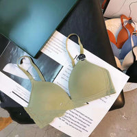 Ultra-thin Underwear Gathers Comfortably No Steel Ring Beautiful Back French Triangle Cup One-piece Bra