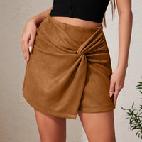 Heap Pleated Irregular Half-length Short Pantskirt Women