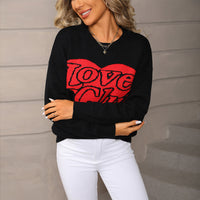 Fashion Love Loose Valentine's Day Knitted Pullover Sweater