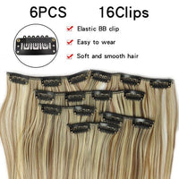 Wig Extensions 6-piece Set, Long Straight Hair