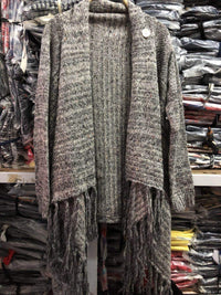 Long Slim Fit Fashion Tassel Stripe Coat Sweater