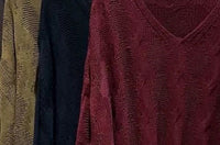 Women's Long Sleeved Knitted Vneck Sweater