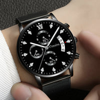 Men's Waterproof Luminous Multi-functional Diamond Quartz Watch