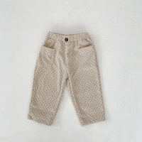 Printed Corduroy Loose Casual Trousers
