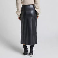Womens Fashionable Slit Zipper Bodycon Skirt