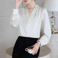 Spring And Autumn Long Sleeve High-grade Blue Shirt Women's Top