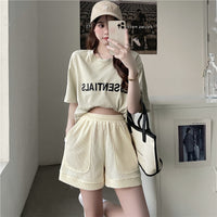 Summer Loose Waffle Casual Wide Leg Pocket