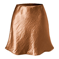 Womens Lace-trimmed Satin Skirt With A Textured Finish