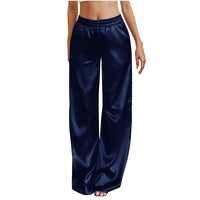 New European And American-style Solid-color Pocket Elastic-cuff Casual Trousers