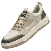 Low-cut Pigskin Mesh Men's Board Shoes Front Lace-up