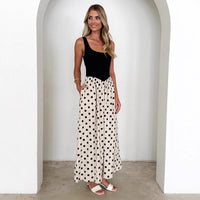 Womens Casual Polka-Dot Printed Slip Dress