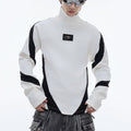 Niche Color Contrast Patchwork Half Turtleneck Bottoming Shirt