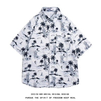 Men's Retro Hong Kong Style Short Sleeve Printed Shirt