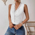 Solid Color Lace Stitching Loose Strap Vest T-shirt