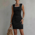 Comfortable Solid-Colored Sleeveless Dress