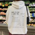 Letter Print Drop-shoulder Sleeve Hoodie Sweater