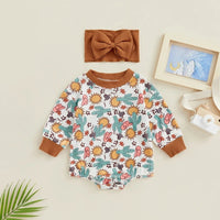 Jumpsuit European And American Baby Girl Cartoon Animal Print Long-sleeve Jumpsuit Romper