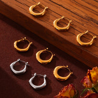 Fashionable Light-luxury U-shaped Oval Ear Clips In Titanium Steel Simple And Versatile