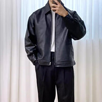 Leather Casual Baseball Uniform Motorcycle Jacket