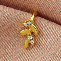 Zircon Nose Rings Metal U-Shaped Leaves Heart Nose Studs