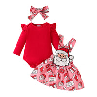 Long Sleeve Top Suspender Skirt Outfit