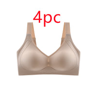 Traceless Plus Size Women's Big And Small Breast Holding Anti-sagging Full Cup Thin Push Up Sports Chest Cover