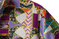 Men's Ethnic Style Printed Cotton And Linen Short Sleeve Linen Shirt